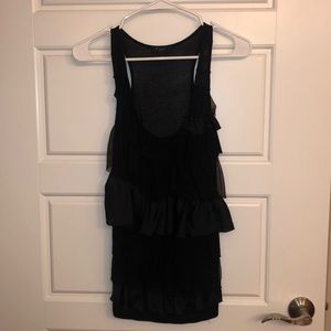 Black ruffled tank top